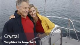  Presentation with draagon boat racing - Audience pleasing PPT theme consisting of happy caucasian couple on sail backdrop and a  colored foreground