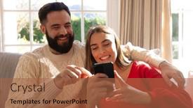  Presentation with happy-life - Presentation theme with happy-caucasian-couple-sitting background and a  colored foreground