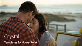  Presentation with love romance - Colorful PPT layouts enhanced with happy-caucasian-couple backdrop and a wine colored foreground