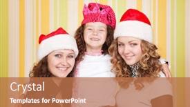  Presentation with camera - Presentation design having happy-caucasian-family-smiling background and a coral colored foreground