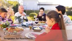  Presentation with time - Theme having happy-caucasian-family-spending-time background and a coral colored foreground