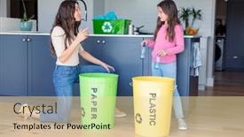  Presentation with time waste - Slides with happy-caucasian-mother-and-daughter background and a  colored foreground