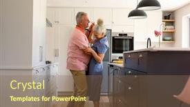  Presentation with senior couple - PPT layouts with happy-caucasian-senior-couple-dancing background and a violet colored foreground