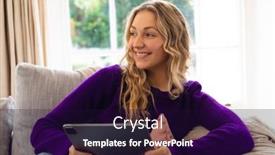  Presentation with living life - PPT theme consisting of happy-caucasian-woman-sitting background and a wine colored foreground