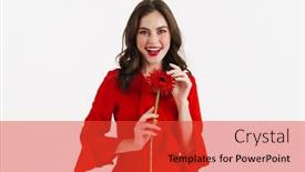  Presentation with red - Slide deck consisting of happy-charming-girl-wearing-red background and a red colored foreground