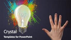  Presentation with fingers - PPT theme having happy cheerful smiley fingers looking background and a  colored foreground