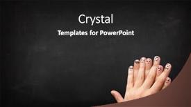  Presentation with fingers - Cool new slide deck with happy-cheerful-smiley-fingers-looking backdrop and a dark gray colored foreground