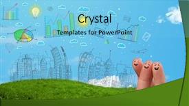  Presentation with fingers - Amazing PPT theme having happy cheerful smiley fingers looking backdrop and a  colored foreground