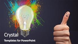  Presentation with fingers - Beautiful slide set featuring happy cheerful smiley fingers looking backdrop and a dark gray colored foreground