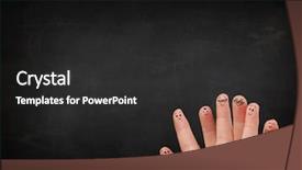  Presentation with fingers - PPT theme enhanced with happy-cheerful-smiley-fingers-looking background and a dark gray colored foreground