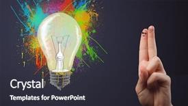  Presentation with fingers - Slide set consisting of happy cheerful smiley fingers looking background and a  colored foreground