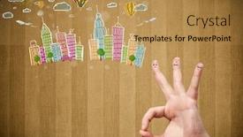  Presentation with fingers - Slide deck with happy-cheerful-smiley-fingers-looking background and a gold colored foreground