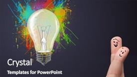  Presentation with fingers - Slide deck enhanced with happy cheerful smiley fingers looking background and a dark gray colored foreground