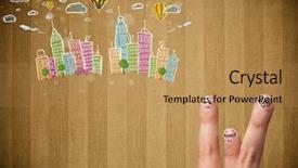  Presentation with fingers - Beautiful slide set featuring happy cheerful smiley fingers looking backdrop and a  colored foreground