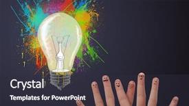  Presentation with fingers - Presentation featuring happy cheerful smiley fingers looking background and a  colored foreground