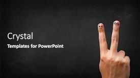  Presentation with fingers - PPT theme enhanced with happy-cheerful-smiley-fingers-looking background and a dark gray colored foreground