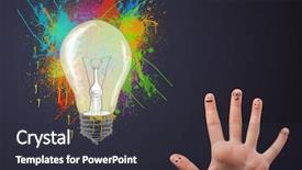  Presentation with fingers - Presentation theme featuring happy cheerful smiley fingers looking background and a  colored foreground