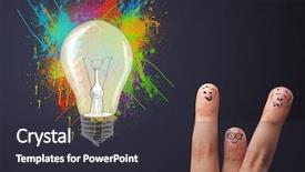  Presentation with fingers - Beautiful presentation design featuring happy cheerful smiley fingers looking backdrop and a  colored foreground