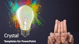  Presentation with fingers - Presentation theme featuring happy cheerful smiley fingers looking background and a dark gray colored foreground