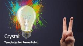  Presentation with college education happy smiling - Slide set having happy cheerful smiley fingers looking background and a  colored foreground