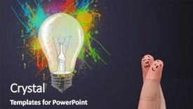  Presentation with fingers - Audience pleasing PPT theme consisting of happy cheerful smiley fingers looking backdrop and a  colored foreground