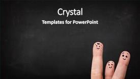  Presentation with fingers - Presentation theme with happy-cheerful-smiley-fingers-looking background and a dark gray colored foreground