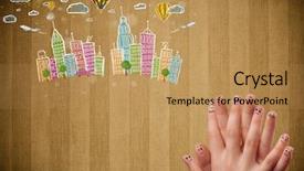  Presentation with college education happy smiling - Slides enhanced with happy cheerful smiley fingers looking background and a  colored foreground