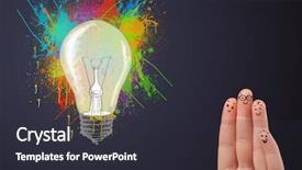  Presentation with college education happy smiling - Presentation theme having happy cheerful smiley fingers looking background and a dark gray colored foreground