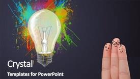  Presentation with fingers - Theme with happy cheerful smiley fingers looking background and a  colored foreground