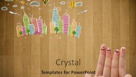  Presentation with fingers - Cool new theme with happy-cheerful-smiley-fingers-looking backdrop and a coral colored foreground