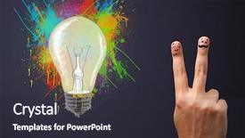  Presentation with college education happy smiling - Presentation having happy cheerful smiley fingers looking background and a  colored foreground