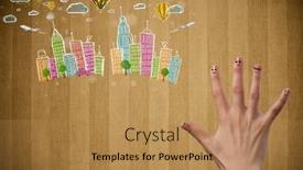  Presentation with fingers - PPT layouts enhanced with happy-cheerful-smiley-fingers-looking background and a coral colored foreground