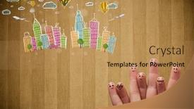  Presentation with fingers - Presentation design featuring happy-cheerful-smiley-fingers-looking background and a coral colored foreground