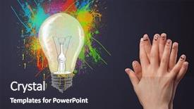  Presentation with college education happy smiling - Presentation design with happy cheerful smiley fingers looking background and a  colored foreground