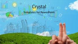  Presentation with college education happy smiling - Audience pleasing slides consisting of happy cheerful smiley fingers looking backdrop and a light blue colored foreground