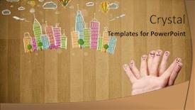  Presentation with fingers - Presentation theme having happy-cheerful-smiley-fingers-looking background and a gold colored foreground