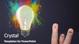  Presentation with fingers - Presentation having happy cheerful smiley fingers looking background and a dark gray colored foreground