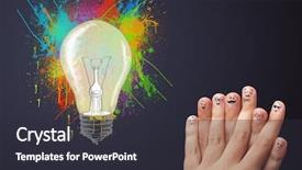  Presentation with college education happy smiling - Presentation design enhanced with happy cheerful smiley fingers looking background and a dark gray colored foreground