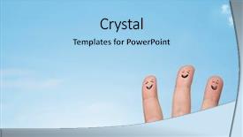  Presentation with plain blue clear sky - PPT theme with happy cheerful smiley fingers looking background and a light blue colored foreground