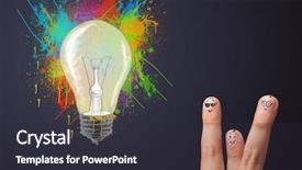  Presentation with college education happy smiling - Beautiful PPT theme featuring happy cheerful smiley fingers looking backdrop and a dark gray colored foreground