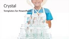  Presentation with canning jars - Theme featuring canned food - happy chef girl with lots background and a white colored foreground