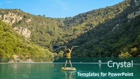  Presentation with france - Slide set featuring happy-child-boy-stand-up background and a ocean colored foreground