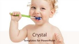  Presentation with teeth - Theme featuring happy child brushing teeth background and a lemonade colored foreground
