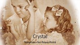  Presentation with decorate - Colorful PPT theme enhanced with happy child decorate on christmas tree backdrop and a coral colored foreground