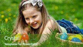  Presentation with find - Beautiful presentation featuring happy child find easter egg backdrop and a tawny brown colored foreground