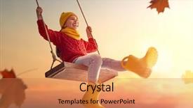  Presentation with save girl child - PPT layouts enhanced with kid playing in the autumn background and a coral colored foreground