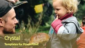  Presentation with walk - Amazing theme having happy child girl picking wild backdrop and a tawny brown colored foreground