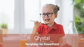  Presentation with breakfast cereal - Amazing slide set having happy-child-having-breakfast-kid backdrop and a coral colored foreground