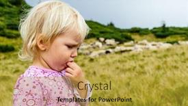  Presentation with trekking - Slide deck enhanced with happy-child-in-trekking background and a gold colored foreground