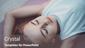  Presentation with yoga - Presentation design enhanced with happy-child-meditating-on-yoga background and a  colored foreground